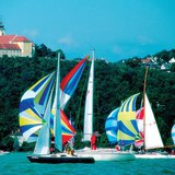 Sailing boats on Lake Balaton (Hungary)