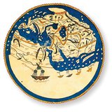 Die vom arabischen Wissenschaftler Al-Idrisi auf einem Silberteller gravierte Karte (12. Jh.)