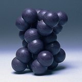Расположение молекул в кристалле иода (йода)