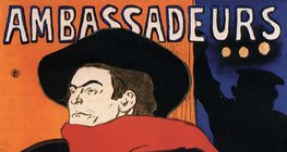 Ambassadeurs: Aristide Bruant dans son cabaret (1892, posimpresionismo, cartel), Toulouse-Lautrec