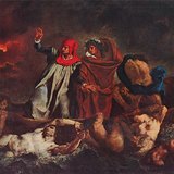 Делакруа: «Ладья Данте», также «Данте и Вергилий в аду» (1822, романтизм)