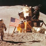 An American astronaut on the Moon (James B. Irwin, Apollo 15, 1971)