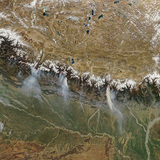 Лесные пожары на спутниковом снимке