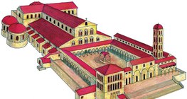 Чертёж реконструкции базилики Святого Петра в Риме, разрушенной в 1450 году (раннехристианское искусство)