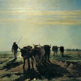 Констан Тройон: «Волы идут на пашню. Утро» (1855, реализм)