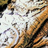 Imagem de satélite dos Alpes