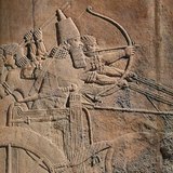 Ашшурбанапал на охоте (Ниневия, Месопотамия, около 650 г. до Р. Х.)