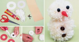 Hacer un muñeco de nieve de pompón