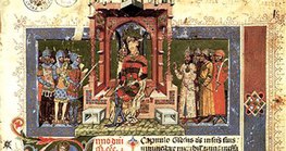 Письменный источник: старинная рукописная книга с цветными рисунками