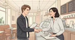 مقابلة العمل في المقهى