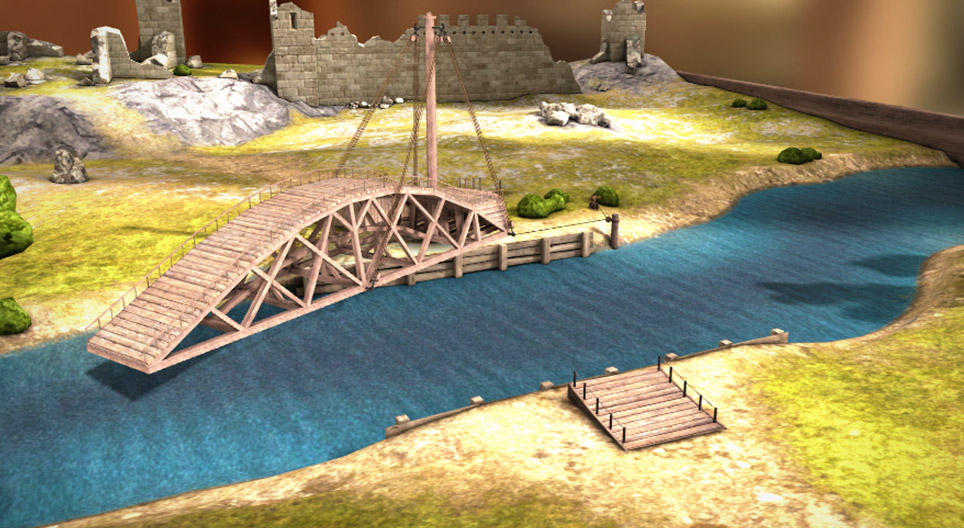 Draaibare brug, een uitvinding van Leonardo da Vinci (14871489) 3Dscène Mozaik Digital