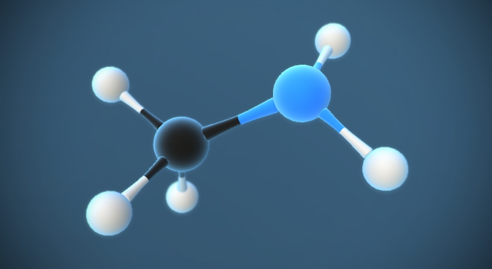 Metyloamina (NH₂CH₃) - model 3D - Mozaik edukacja i nauka cyfrowa