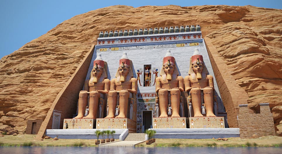 Templele de la Abu Simbel - Animație 3D - Predare și învățare Digitală Mozaik