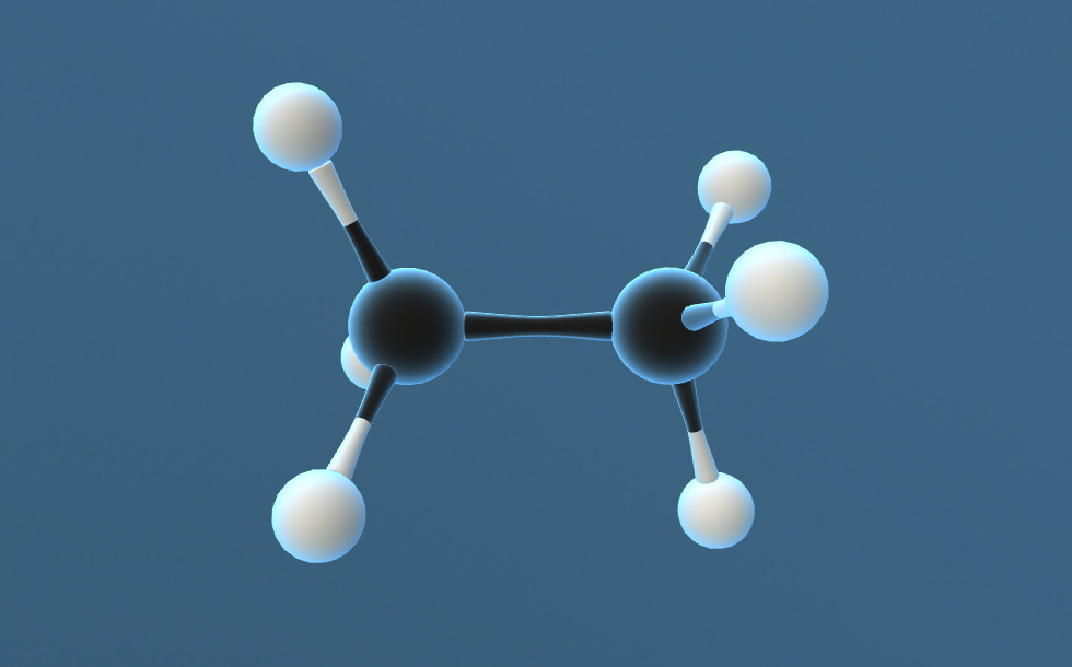 Этан (C?H?) - 3D-сцены - Цифровое образование и обучение Мozaik