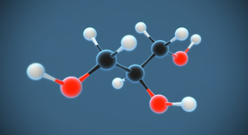 Etylenglykol (etandiol) (C₂H₆O₂) - 3D-scen - Mozaik Digitalt Lärande