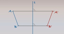 Reflexión de un segmento sobre un eje de simetría