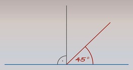 Trazar un ángulo de 45º
