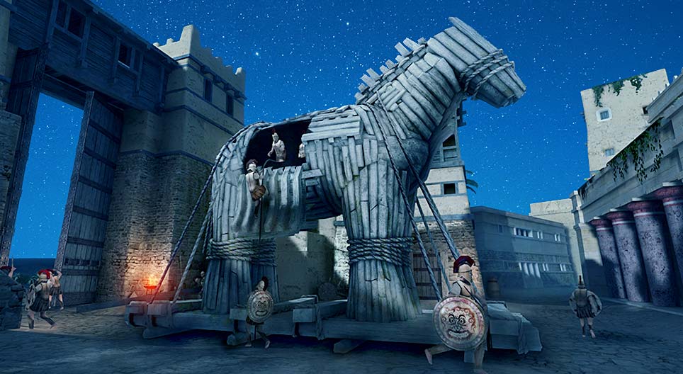 Trojan horse Cảnh 3D Giáo dục và học tập kỹ thuật số Mozaik