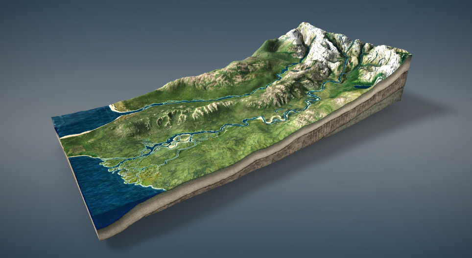 河流与地形 3d动画 Mozaik电子教育与学习